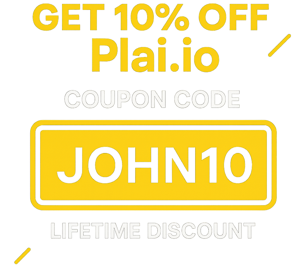 Plai.io 10% lifetime discount coupon code JOHN10 for marketing software savings